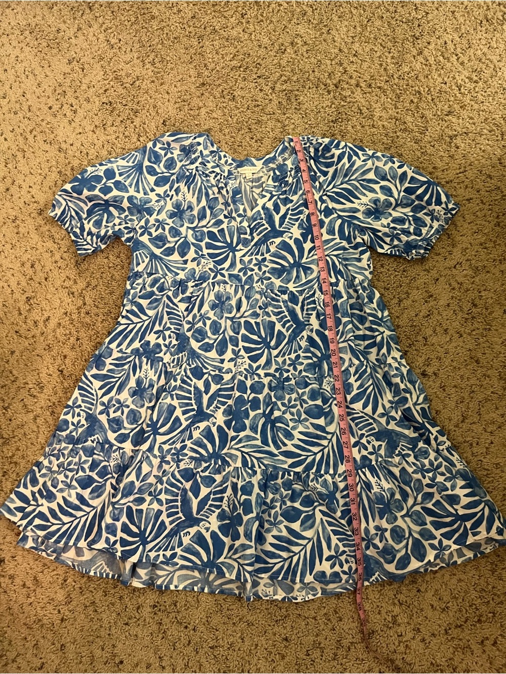 crown & ivy Blue and White Floral Midi Dress - Picture 3 of 4